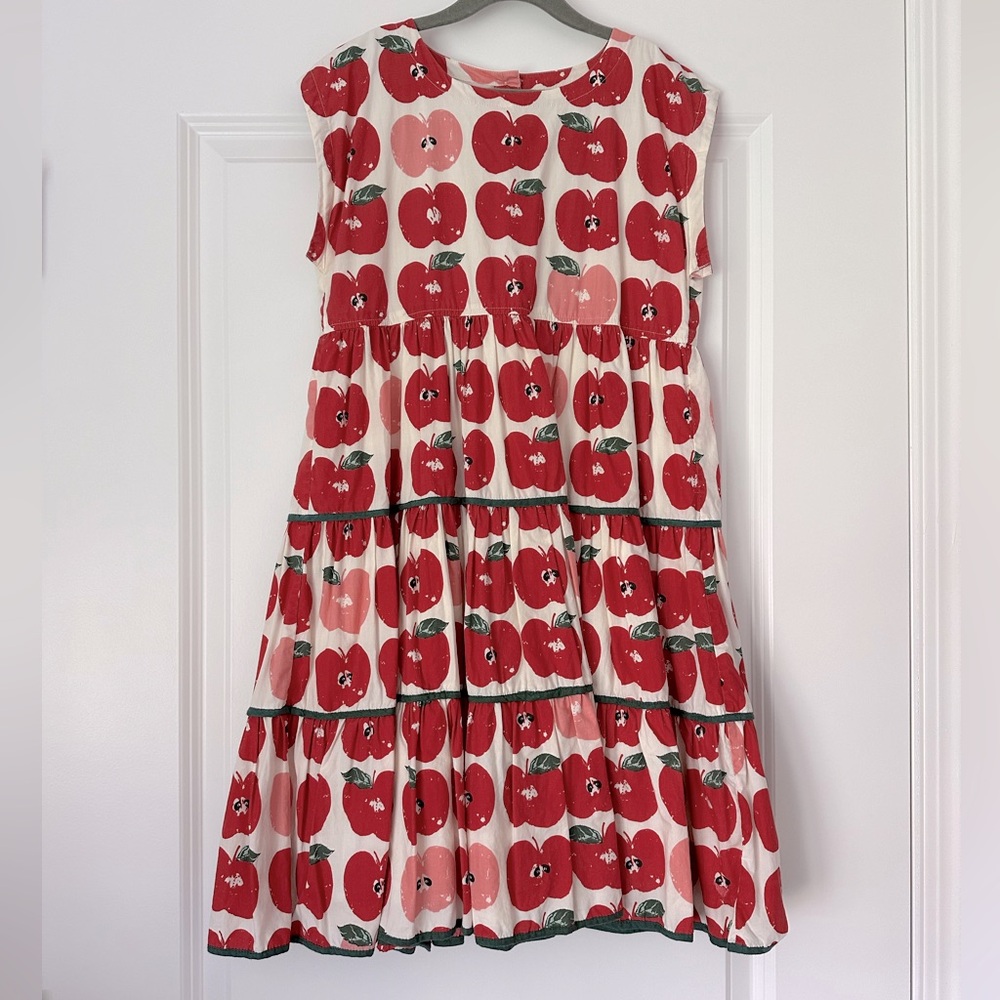 Pink Chicken Red and Pink Apple Print Dress